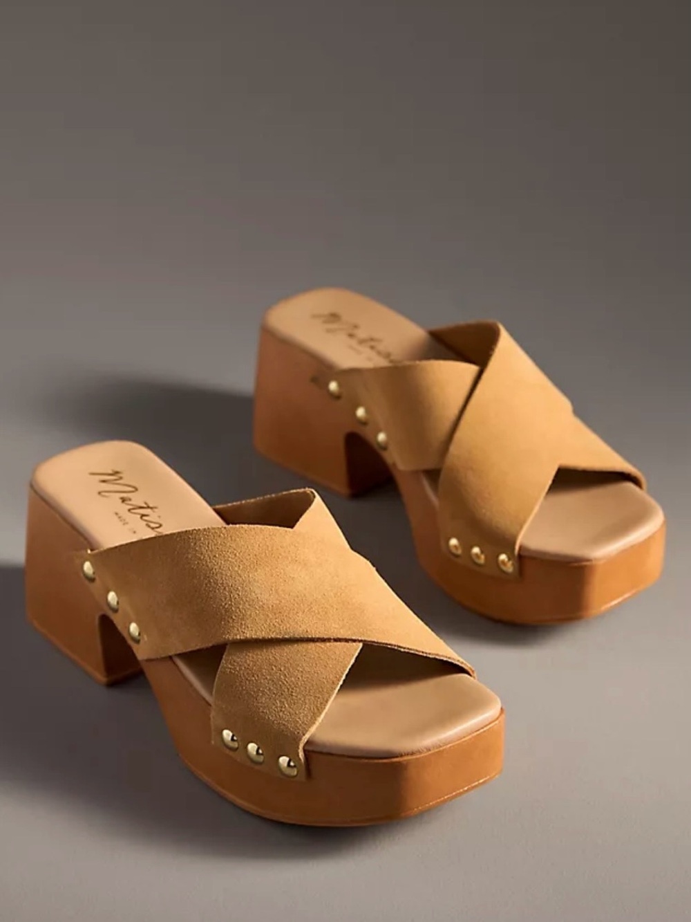 Matisse Venice Suede Platform Sandals Clogs Size 8M / 39 .